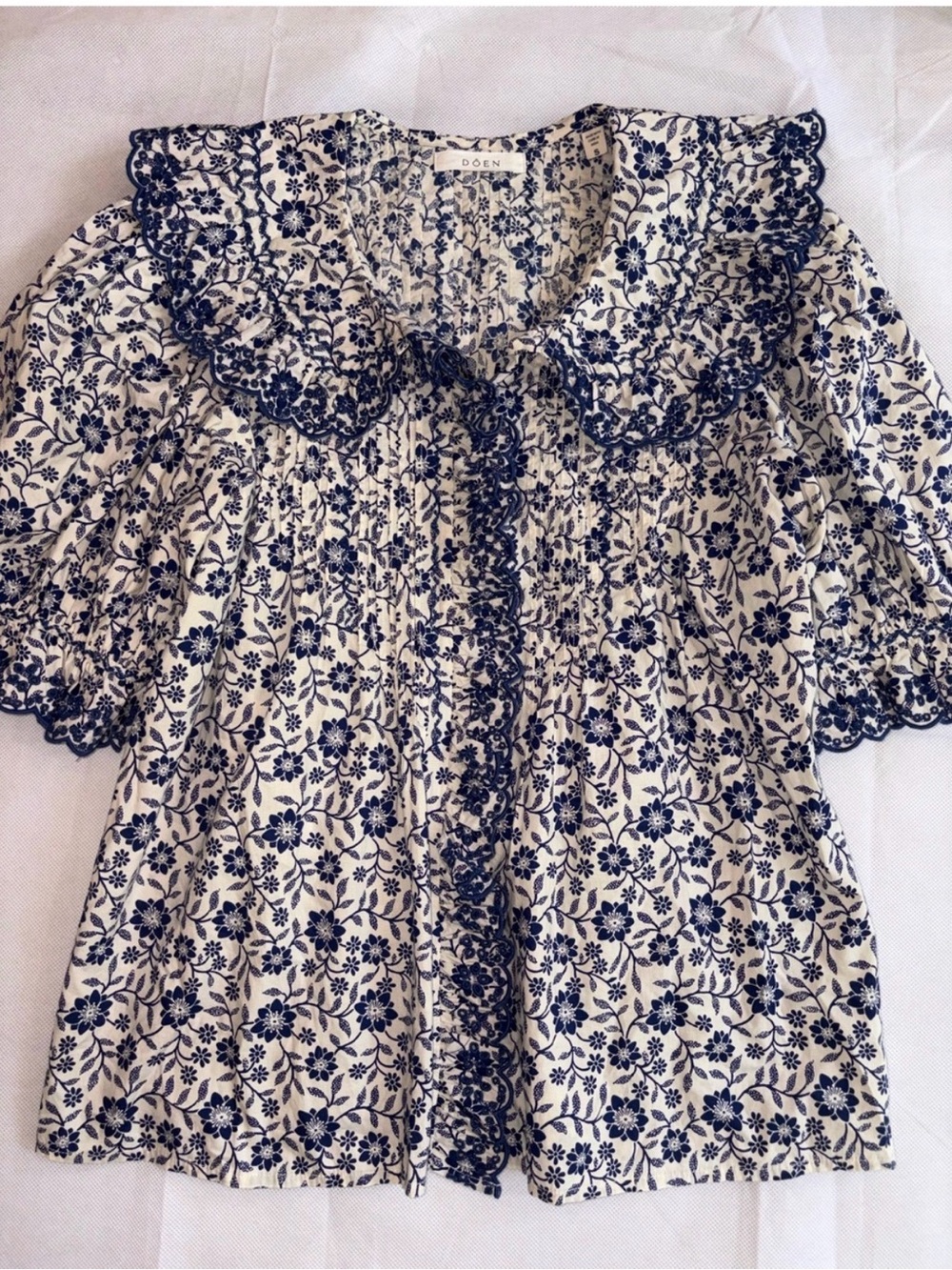 Doen Blue and White Blouse